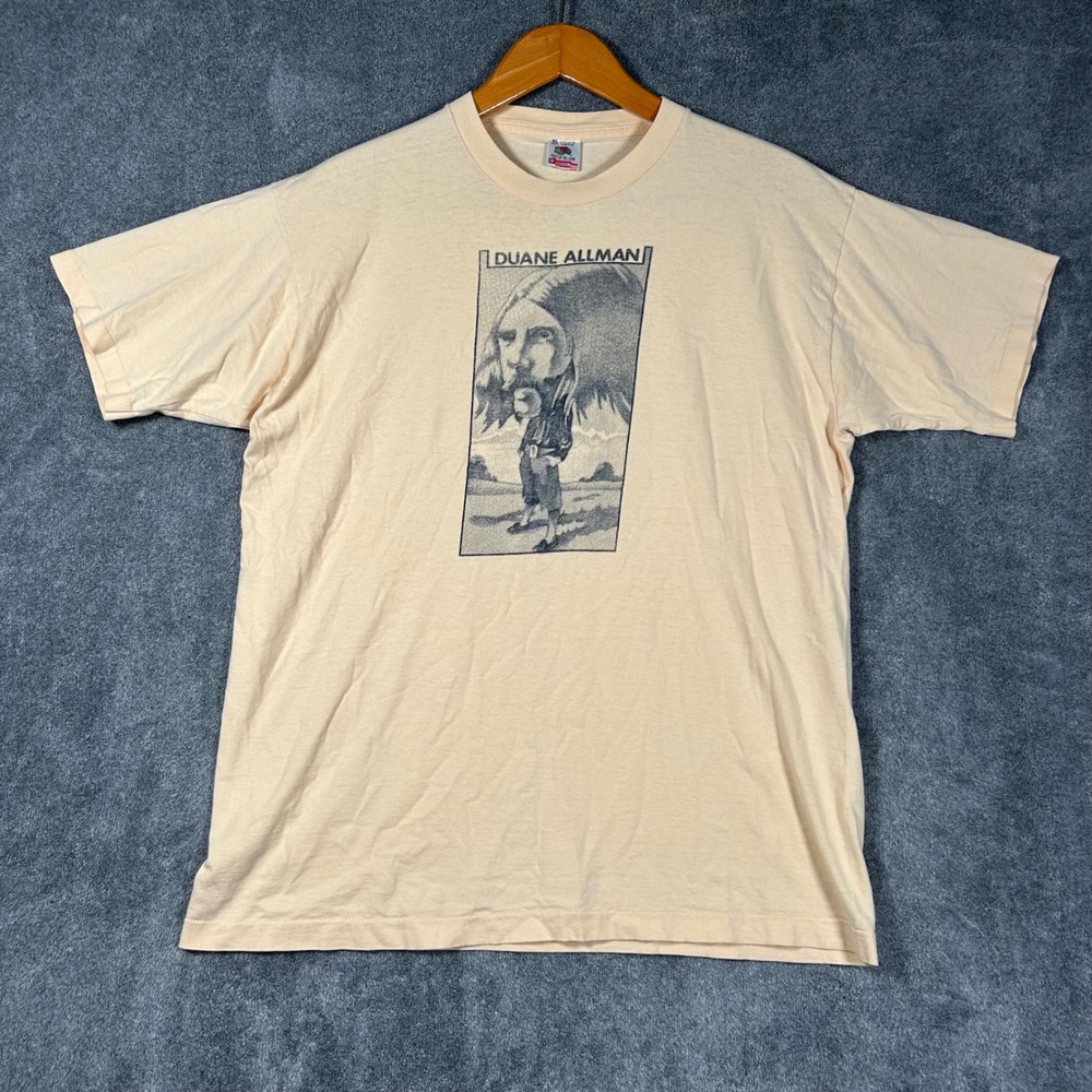 Vtg 90s Duane Allman T-Shirt Polydor Guitar Album Promo XL Cream Single Stitch